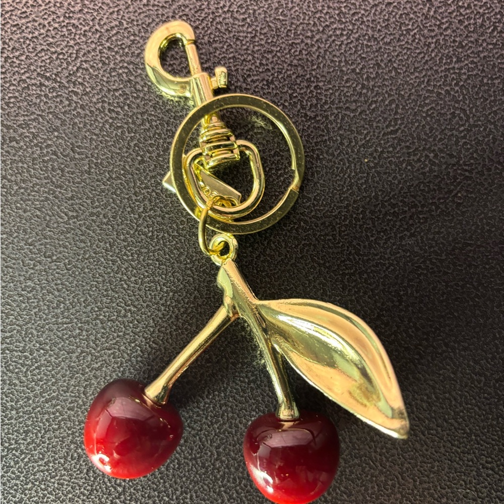 Small Red Cherry Purse Charm